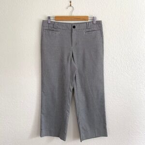 Banana Republic Logan Crop Pants Houndstooth Black White Women's Size 6